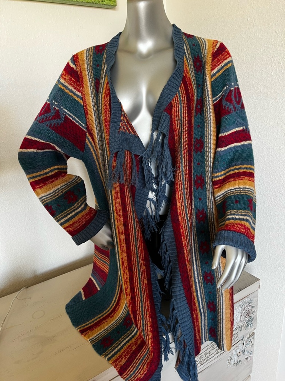 Back in the Saddle long sweater duster western Sz 2XL